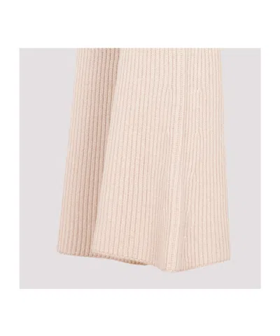 Peserico Flare Knit Rib Wool Pant In Pink