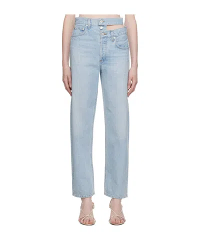 Agolde High Waist Denim Trousers In Blue