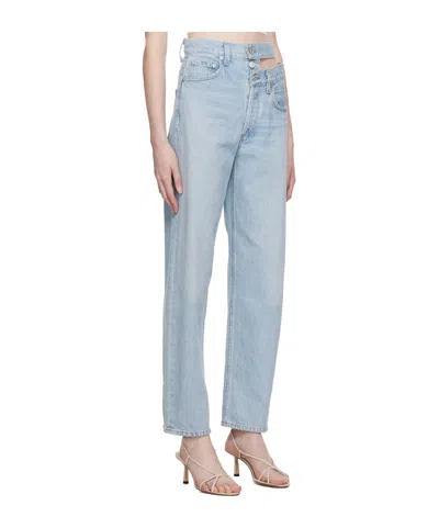 Agolde High Waist Denim Trousers In Blue