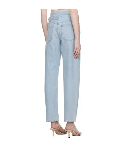 Agolde High Waist Denim Trousers In Blue