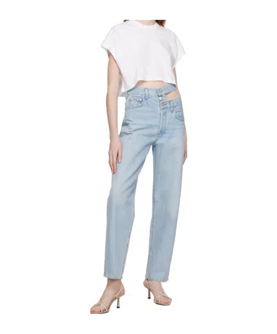 Agolde High Waist Denim Trousers In Blue