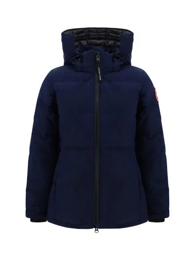 Canada Goose Hooded Padded Coat In Blue