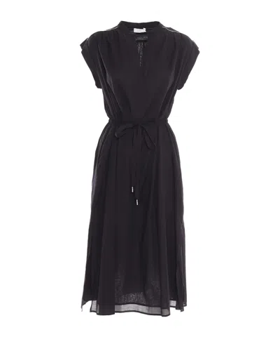 Peserico Tie-up Mini Dress In Black