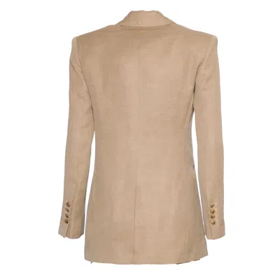 Dondup Single-breasted Linen Blend Blazer
