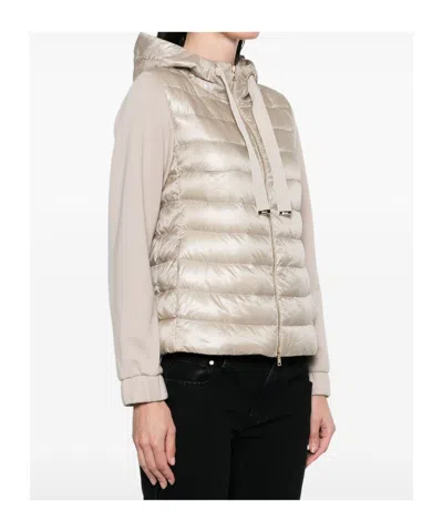 Herno Panelled Hooded Jacket In Pink