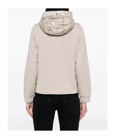Herno Panelled Hooded Jacket In Pink