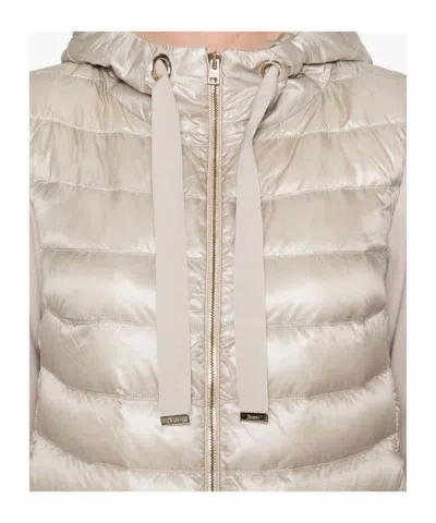 Herno Panelled Hooded Jacket In Pink
