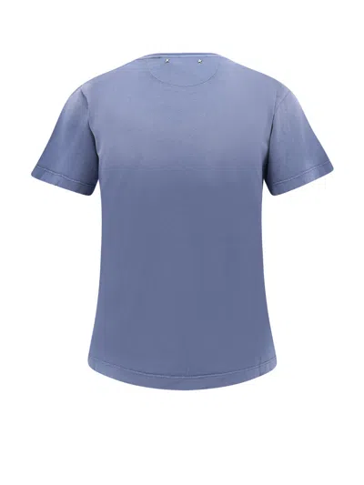 Golden Goose Faded Blue T-shirt With Print On The Chest Women In Blue