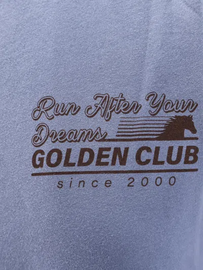 Golden Goose Faded Blue T-shirt With Print On The Chest Women In Blue