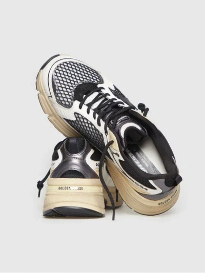 Golden Goose Leather Trainers With Mesh Panels In Multi