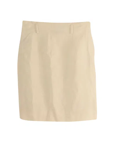 Ralph Lauren Pencil Skirt In Cream Wool In Neutral