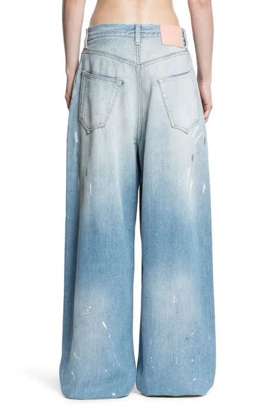 Acne Studios Paint And Dirt-effect Straight-leg Jeans In Blue