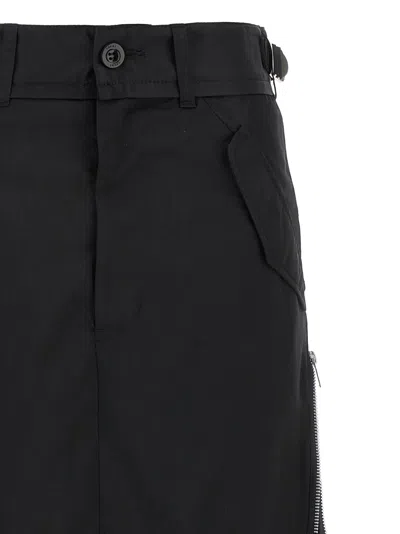 Sacai Suiting Mix Skirt In Black