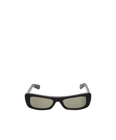Jacquemus Capri Crocodile-effect Rectangular Sunglasses