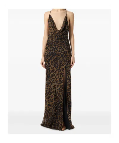 Blumarine Leopard-print Silk Gown