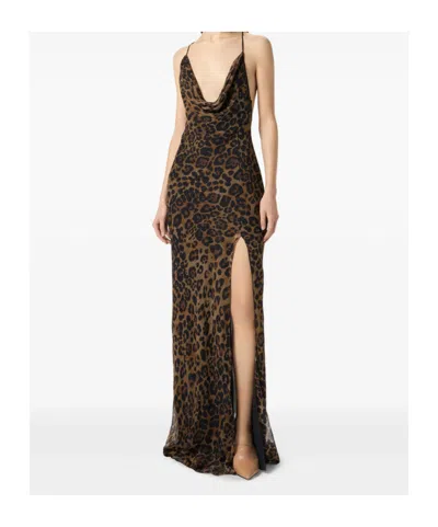 Blumarine Leopard-print Silk Gown