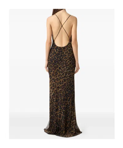 Blumarine Leopard-print Silk Gown