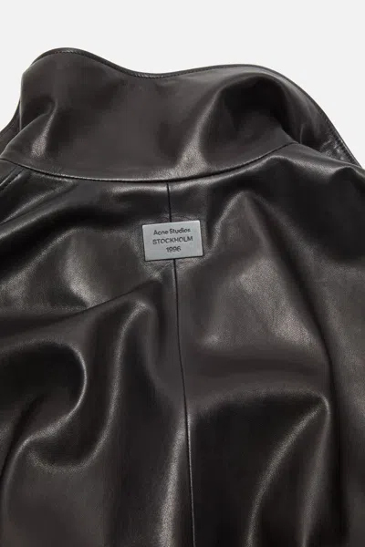 Acne Studios Zip-up Leather Jacket In Brown
