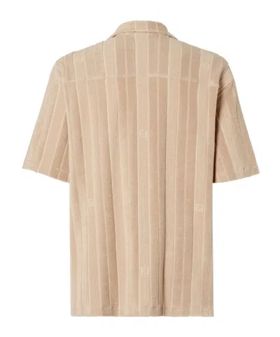 Fendi Shirt Chest Pocket Striped Pattern In Brown