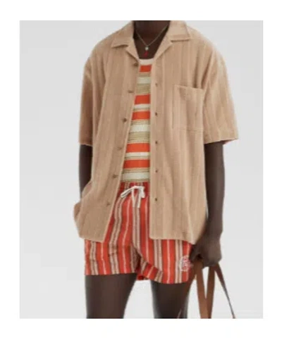 Fendi Shirt Chest Pocket Striped Pattern In Brown