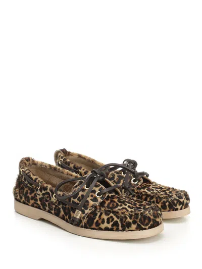 Golden Goose Deluxe Brand Leopard Printed Boat Moccasins