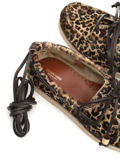Golden Goose Deluxe Brand Leopard Printed Boat Moccasins