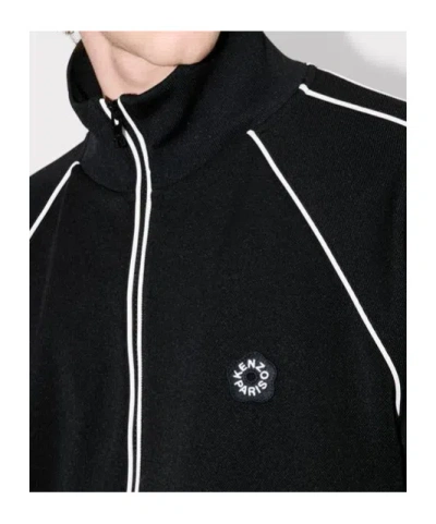 Kenzo Zippered Track Sweatshirt In Black