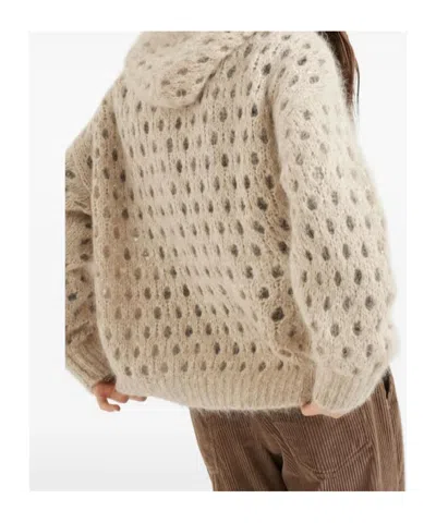 Brunello Cucinelli Hooded Hole-detail Cardigan