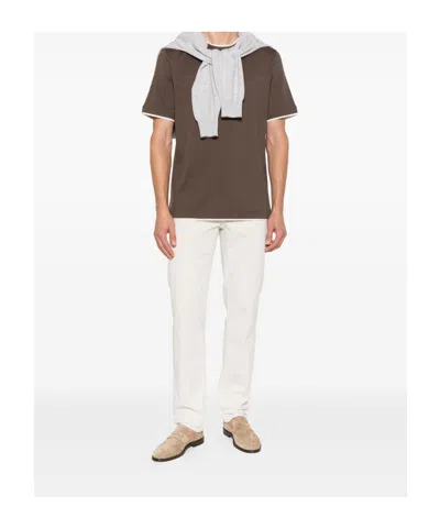Brunello Cucinelli Cotton Trousers With Belt Loops And Five-pocket Styling