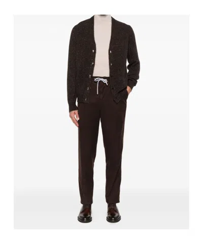 Brunello Cucinelli Corduroy Trousers With Back And Side Pockets In Brown
