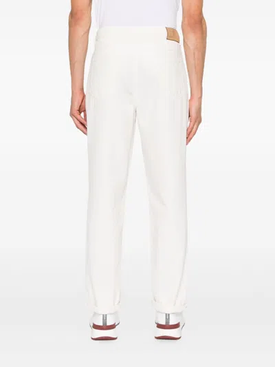 Brunello Cucinelli Cotton Trousers With Belt Loops And Rolled Cuffs