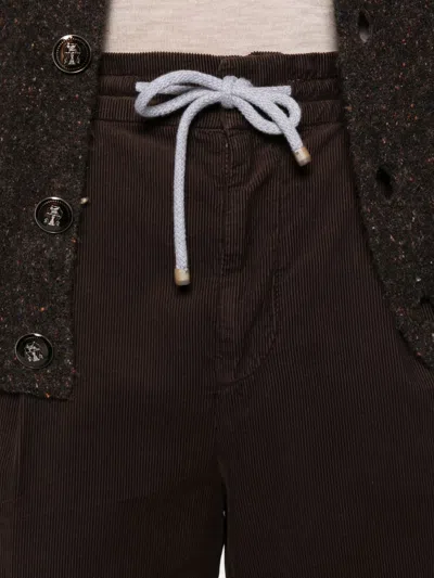 Brunello Cucinelli Corduroy Trousers With Back And Side Pockets In Brown