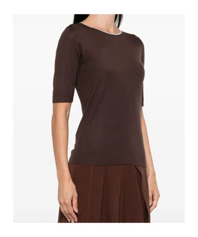 Brunello Cucinelli Cashmere And Silk Sweater In Brown