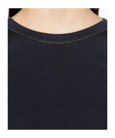 Brunello Cucinelli Cotton Crewneck Sweater In Black
