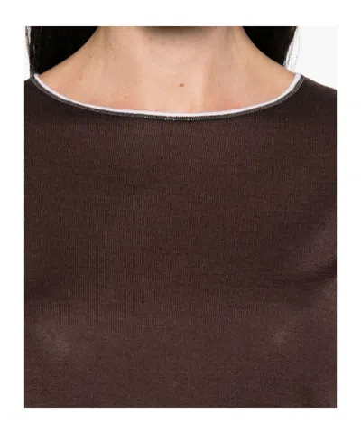 Brunello Cucinelli Cashmere And Silk Sweater In Brown