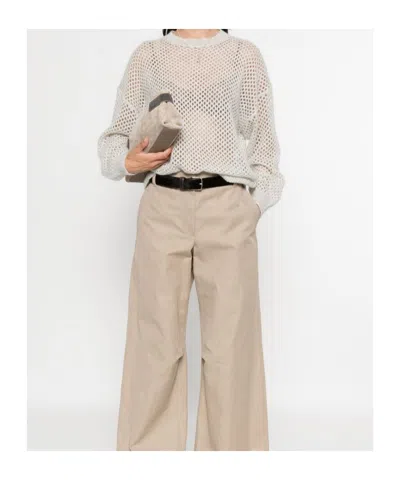 Brunello Cucinelli Wool Sweater Mesh Design Subtle Shimmer
