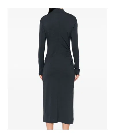 Brunello Cucinelli Wool Blend Midi Dress With Gathered Detail