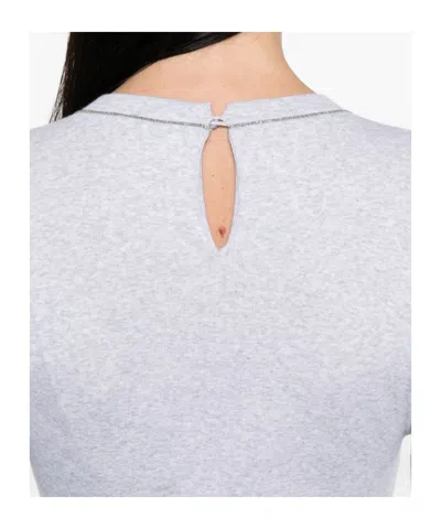 Brunello Cucinelli Crewneck Cotton Sweater With Back Keyhole Detail