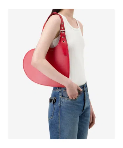 Coperni Red Belt Heart Tote In Red