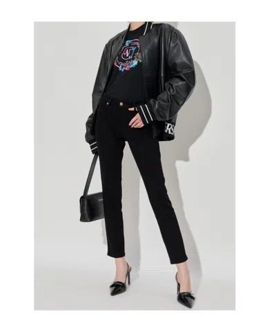 Versace Jeans Round Neck Short Sleeve T-shirt In Black