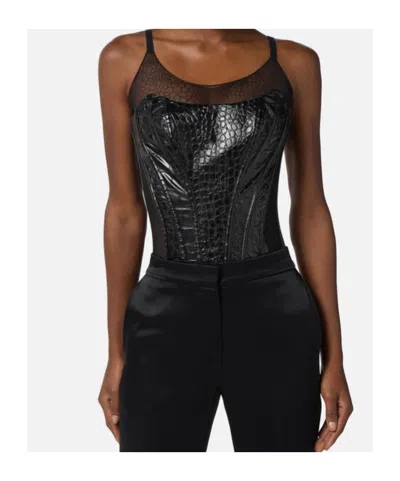 Elisabetta Franchi Crocodile-effect Corset Top