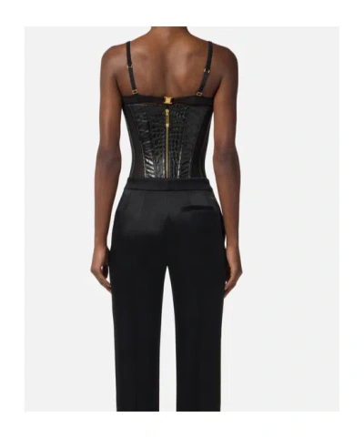 Elisabetta Franchi Crocodile-effect Corset Top
