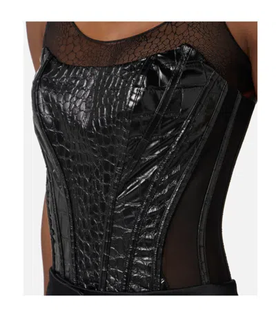 Elisabetta Franchi Crocodile-effect Corset Top
