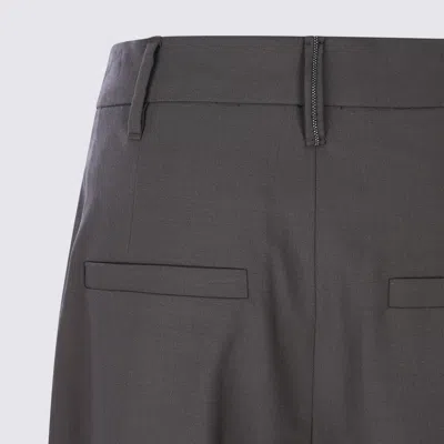 Brunello Cucinelli Casual Trousers With Belt Loops And Back Pockets In Brown