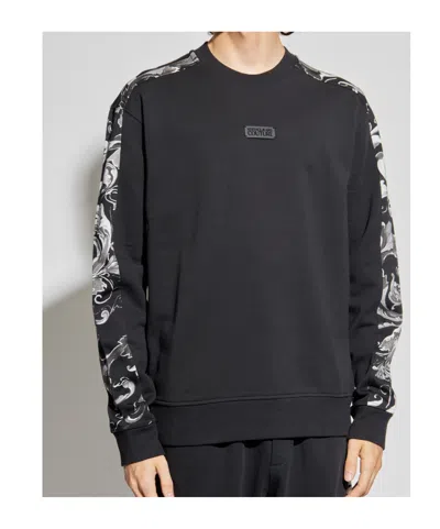 Versace Jeans Couture Barocco Printed Crewneck Sweatshirt In Gray