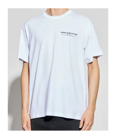Versace Jeans Couture Logo Printed Crewneck T-shirt In White