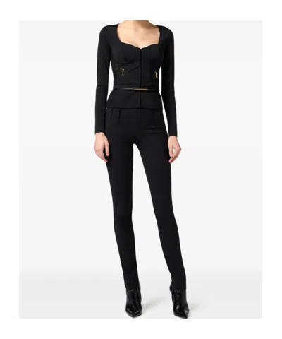 Elisabetta Franchi Corset-detail Long-sleeve T-shirt