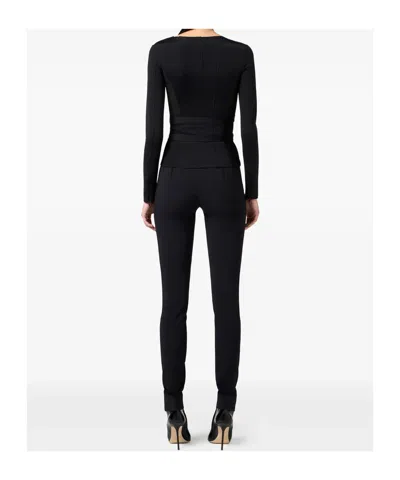 Elisabetta Franchi Corset-detail Long-sleeve T-shirt
