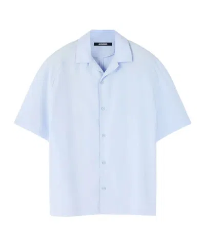 Jacquemus Le Fonccio Short-sleeve Button-up Shirt In Blue