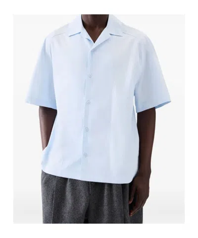 Jacquemus Le Fonccio Short-sleeve Button-up Shirt In Blue
